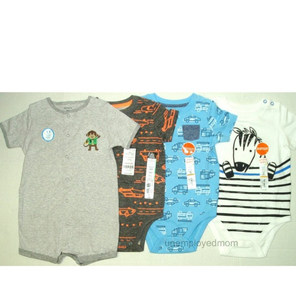 18M 4 Car's Monkey Giraffe Boys Bodysuit Shirt